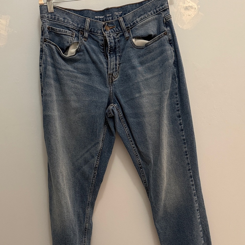 Old Navy Men's Straight Jeans - Dark Blue